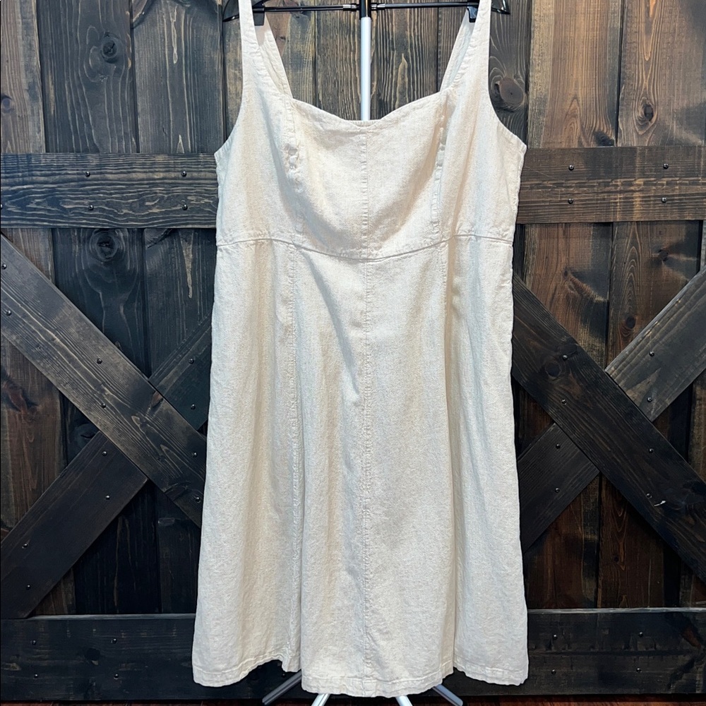 Neutral Cream Sleeveless Summer Dress